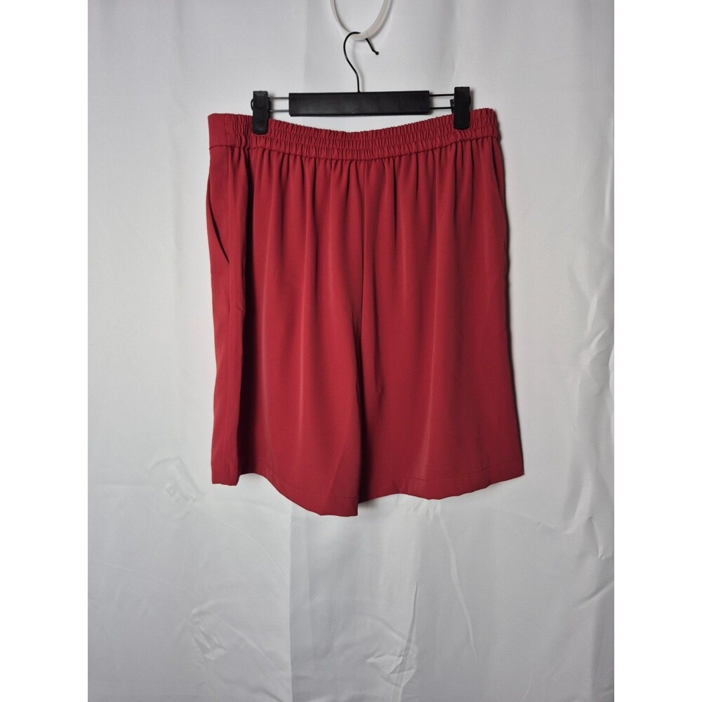 MELLODAY Women’s Size L Terracotta Red Tailored Shorts High Rise Pleated Career - Picture 6 of 9